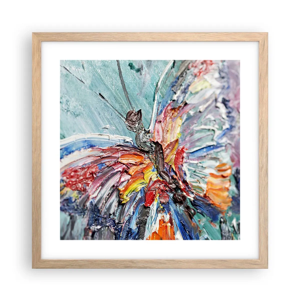 Poster in einem Rahmen aus heller Eiche - Von der Natur gemalt - 40x40 cm