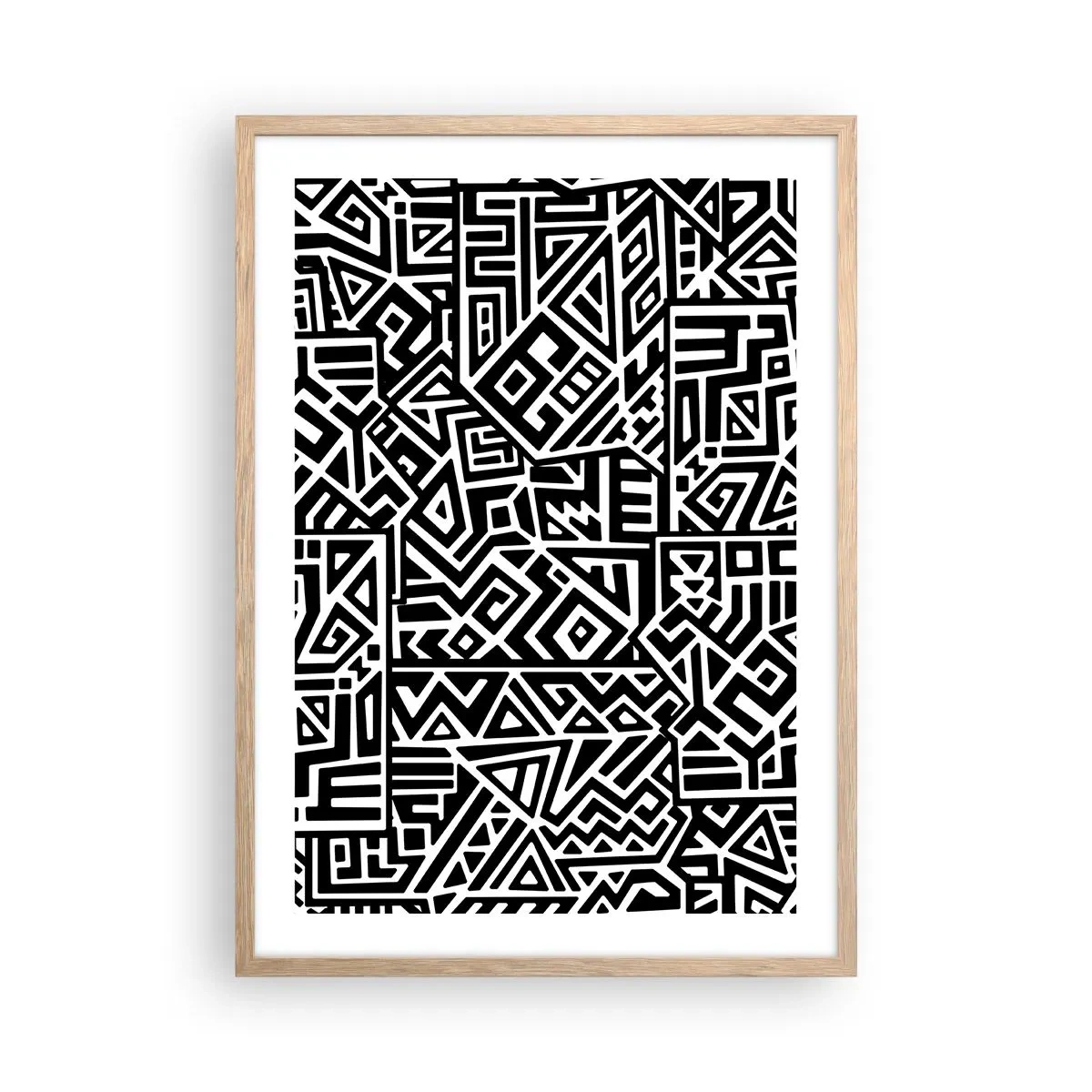 Poster in einem Rahmen aus heller Eiche - Präkolumbianische Komposition - 50x70 cm