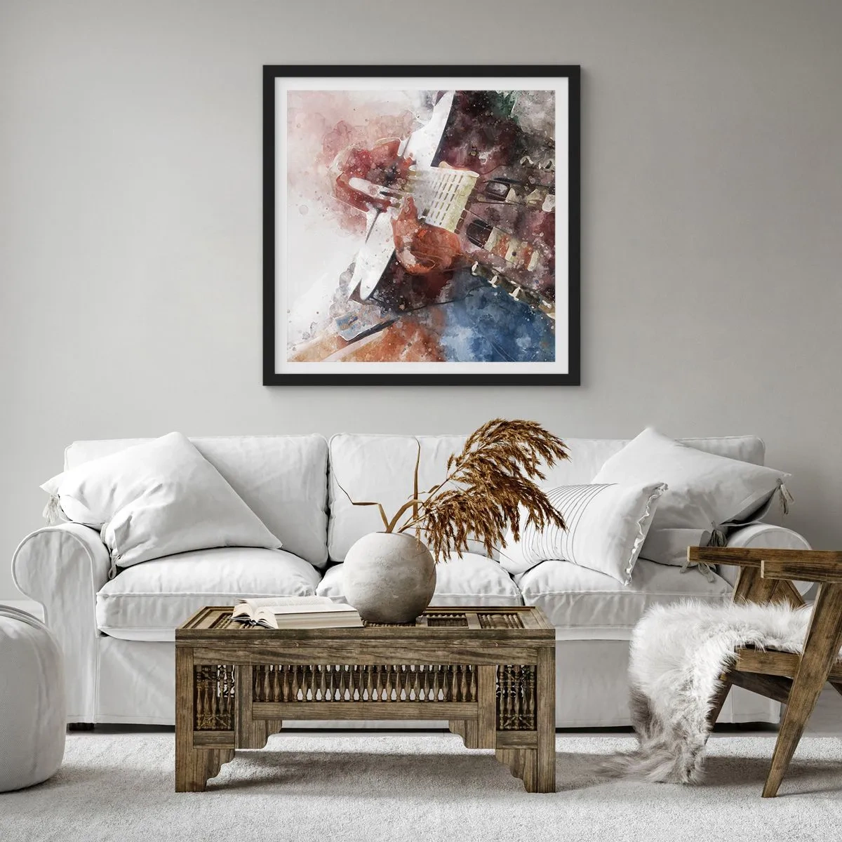 Poster in einem schwarzem Rahmen - Und was halten Sie davon? - 60x60 cm