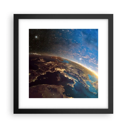 Poster in einem schwarzem Rahmen - Schauen wir uns aus der Ferne an - 30x30 cm