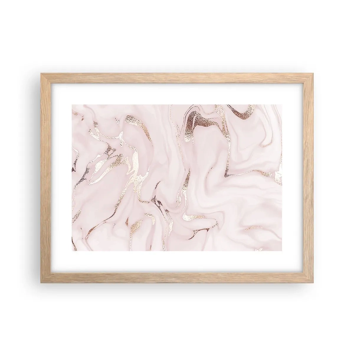 Poster in einem Rahmen aus heller Eiche - In einem rosa Schal - 40x30 cm