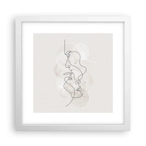 Poster in einem weißen Rahmen - Verstrickt in eine Umarmung - 30x30 cm