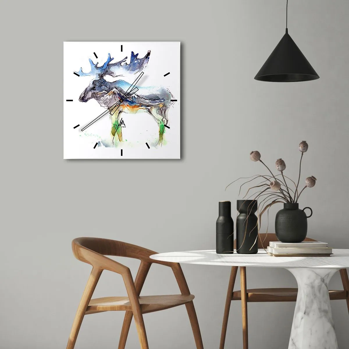 Wanduhr - Glasuhr - Der Held eines Wintermärchens - 40x40 cm