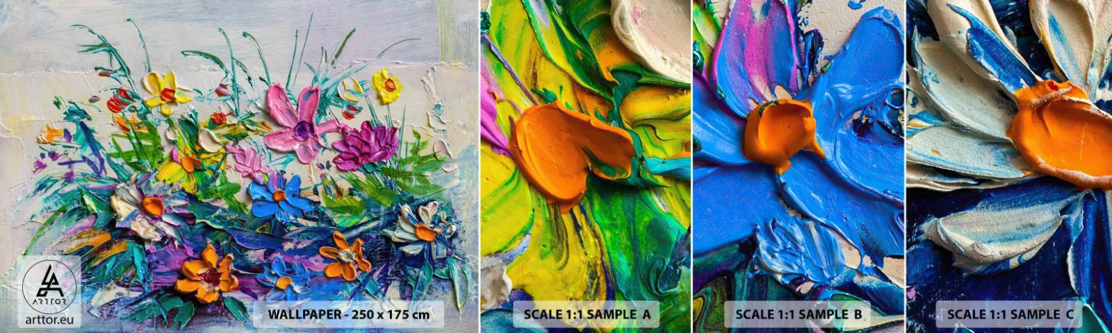 Fototapeten Muster Selbstklebend Deluxe Sticker - Überhaupt kein Stillleben - Blumen, Blumenstrauß, Garten - 100x30 cm