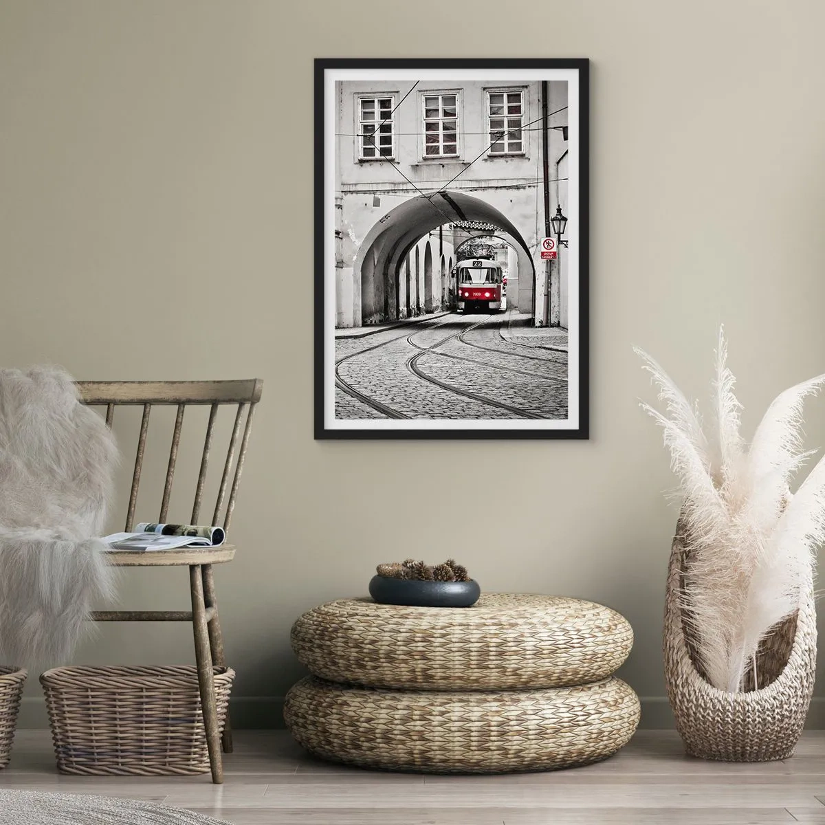Poster in einem schwarzem Rahmen - Durch das Stadtlabyrinth - 40x50 cm