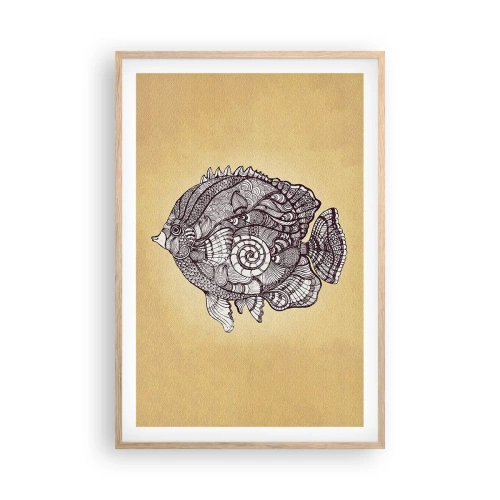 Poster in einem Rahmen aus heller Eiche - Aus dem Ozean der Ornamente - 61x91 cm