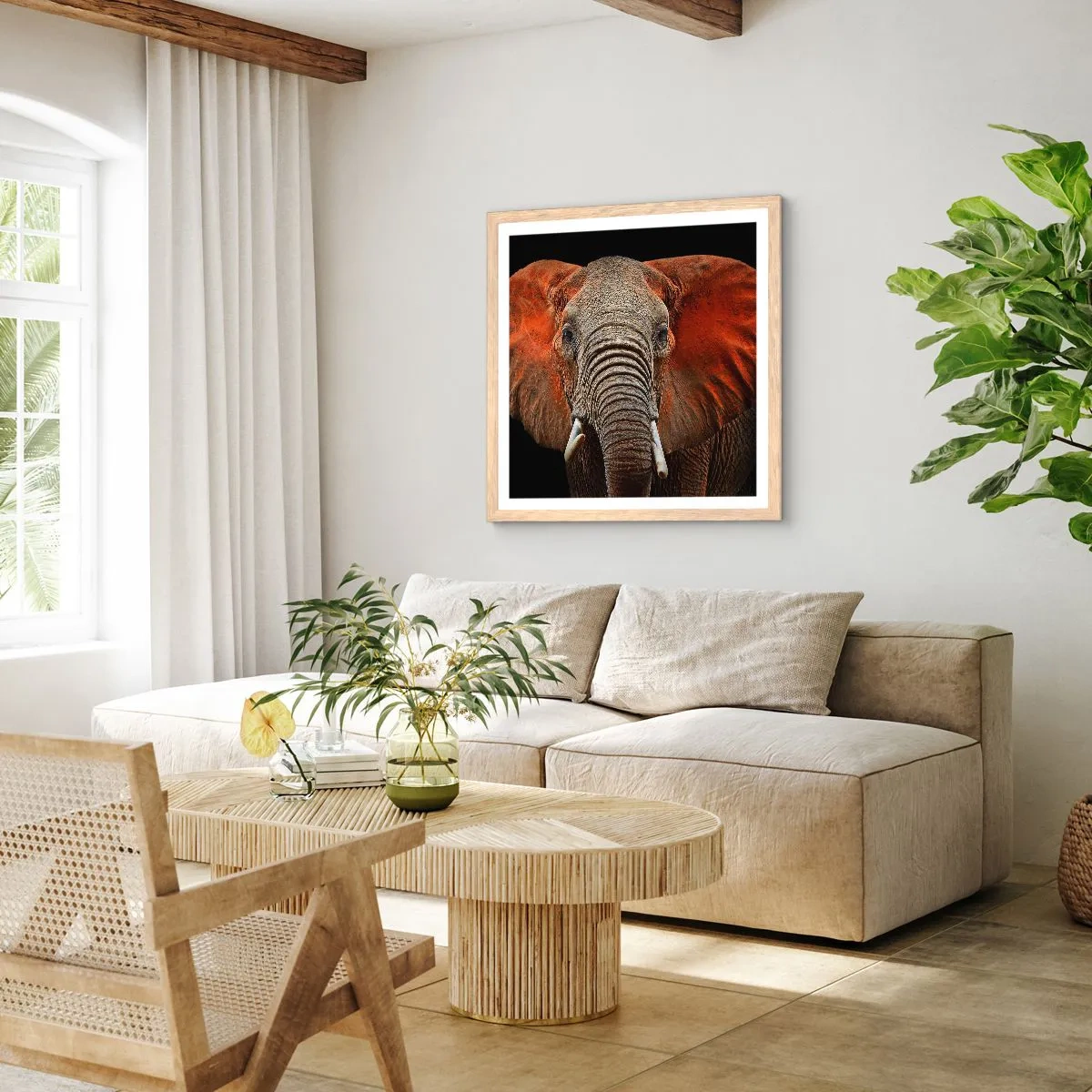 Poster in einem Rahmen aus heller Eiche - Ich bin wild und du? - 60x60 cm