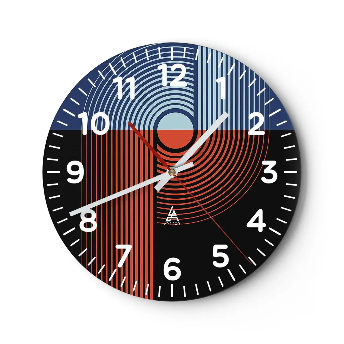 Wanduhr - Glasuhr - In einer geometrischen Umarmung - 30x30 cm