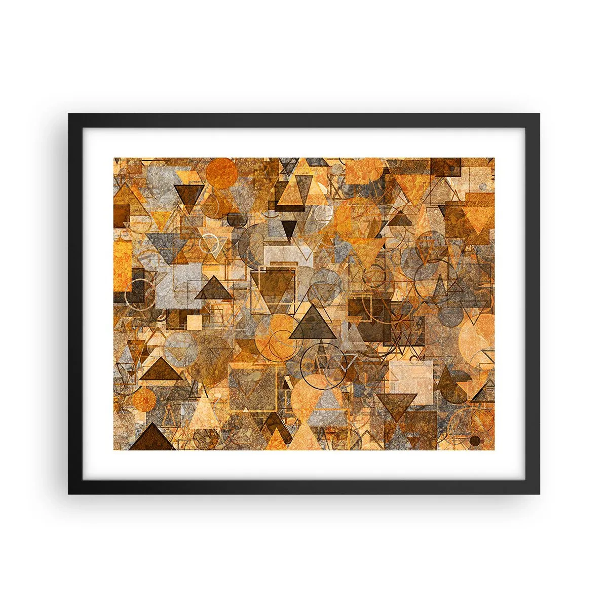 Poster in einem schwarzem Rahmen - Die Welt in Form - 50x40 cm