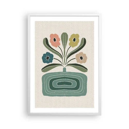 Poster in einem weißen Rahmen - Symmetrischer Strauß - 50x70 cm