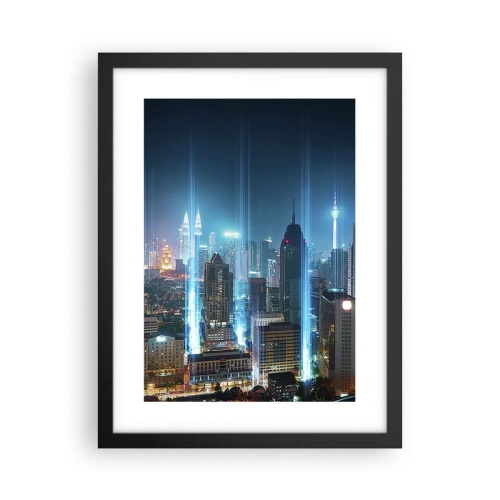 Poster in einem schwarzem Rahmen - Auf Berliner Art gegen den Himmel - 30x40 cm