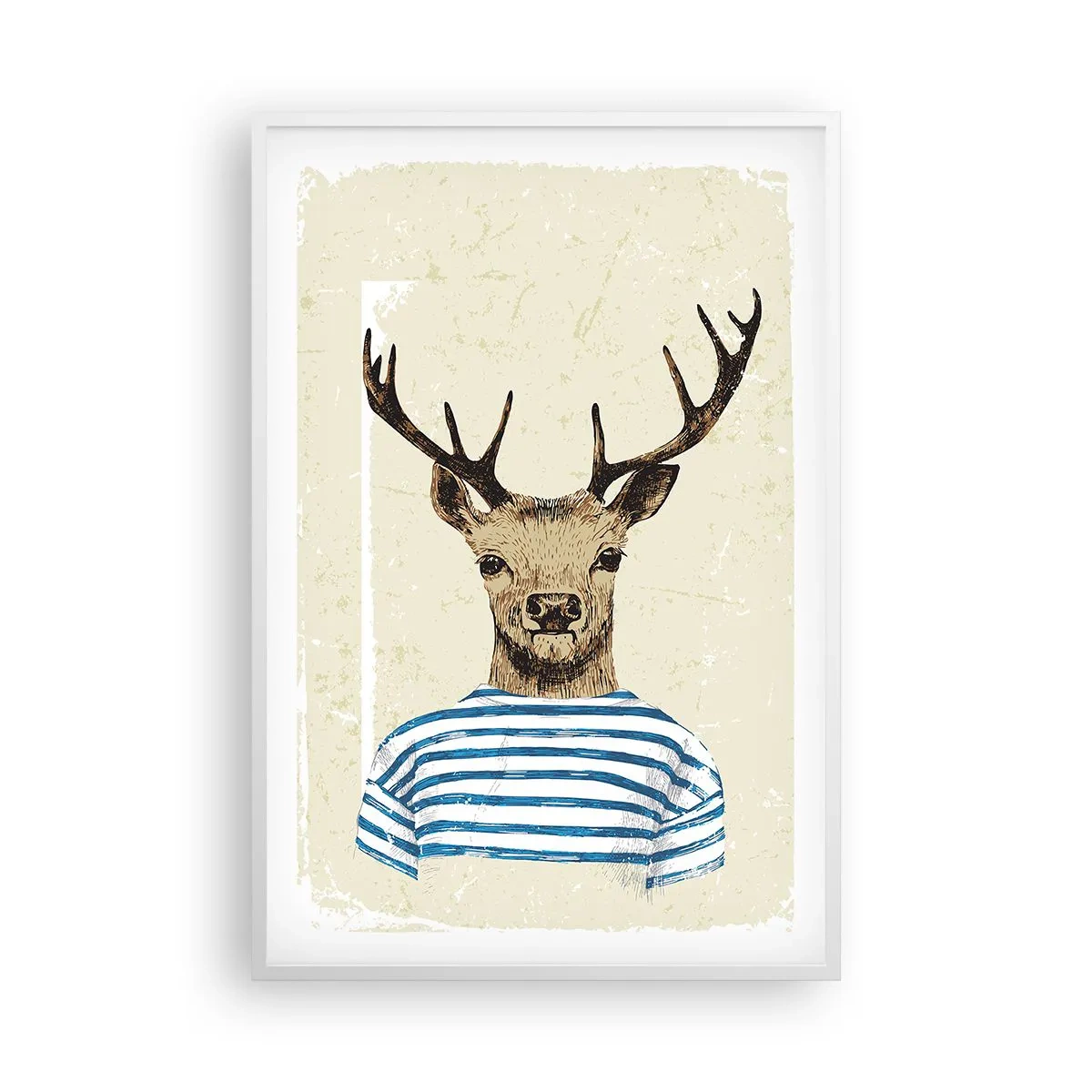 Poster in einem weißen Rahmen - Weil ich gestreifte T-Shirts mag! - 61x91 cm