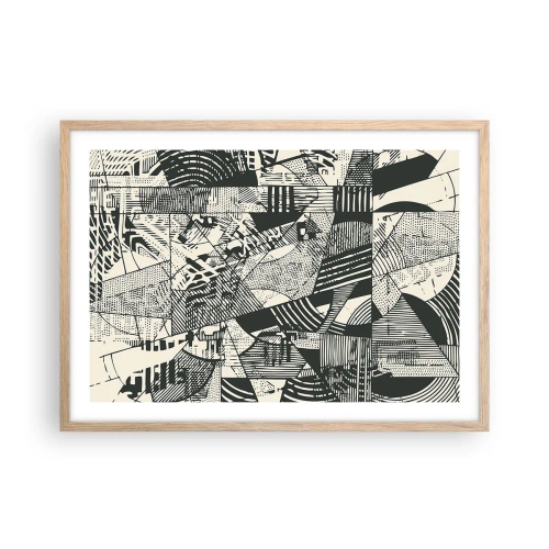 Poster in einem Rahmen aus heller Eiche - Die Dynamik der Gegenwart - 70x50 cm