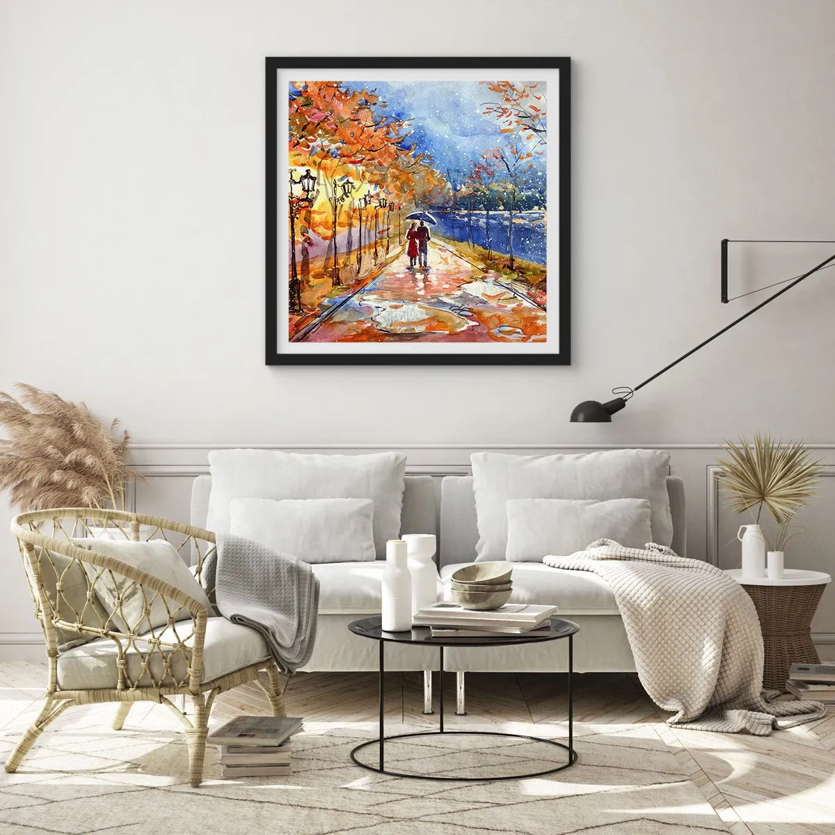 Poster in einem schwarzem Rahmen - Gemeinsam bis an die Grenze der Zeit - 50x50 cm