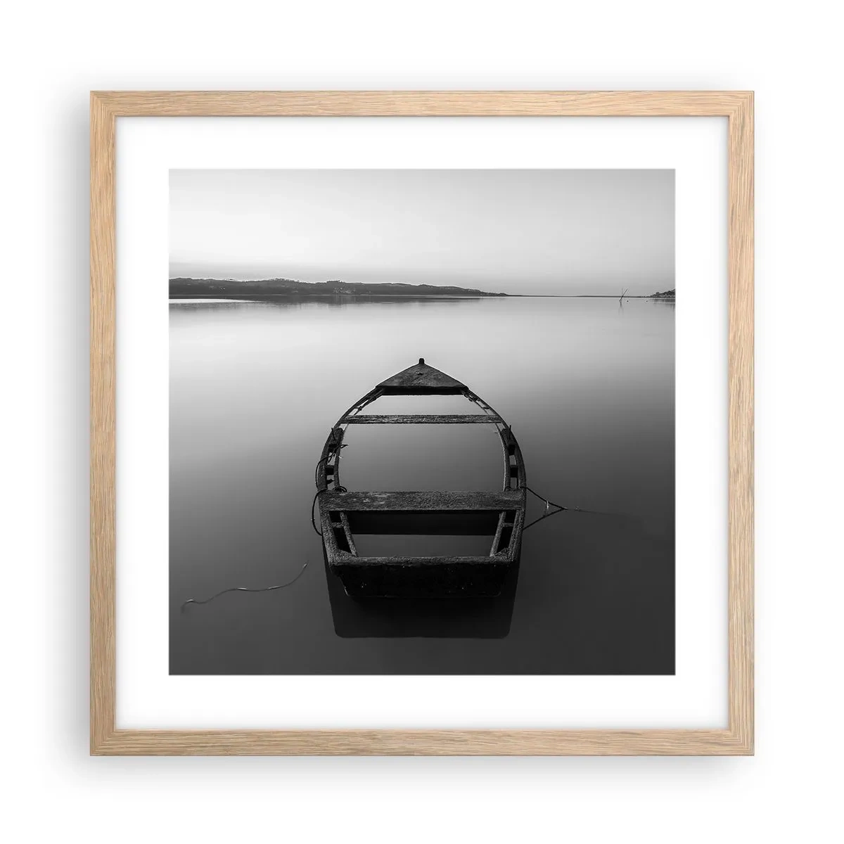 Poster in einem Rahmen aus heller Eiche - Sehnsucht und Melancholie - 40x40 cm