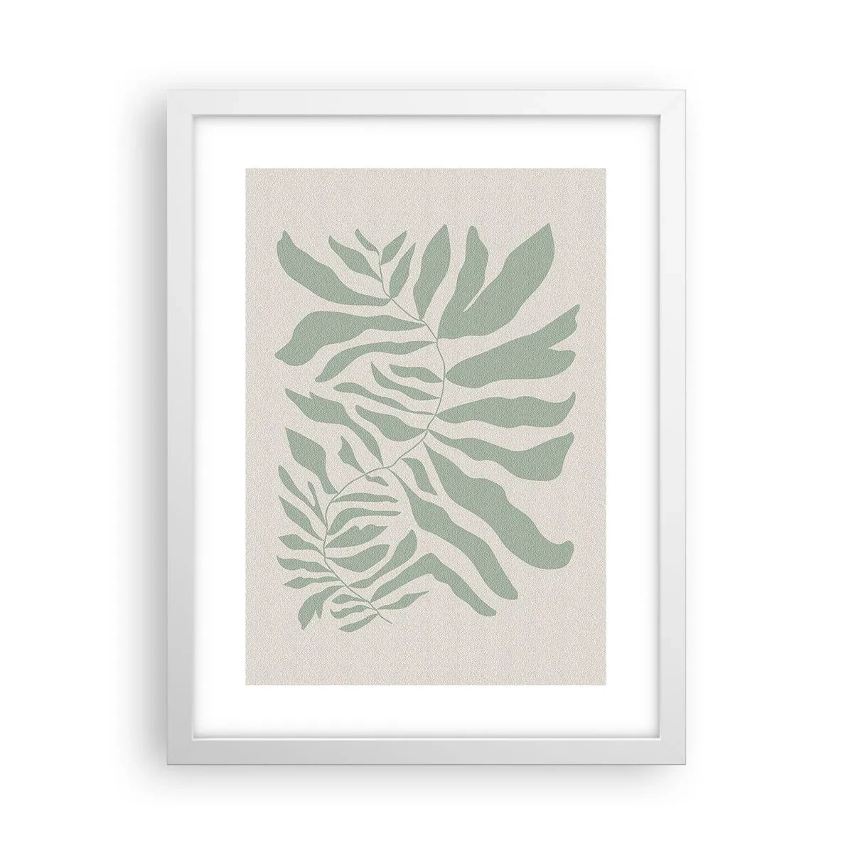 Poster in einem weißen Rahmen - Smaragdzweig - 30x40 cm