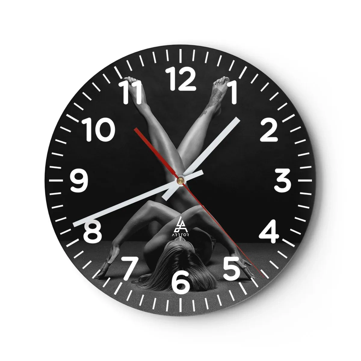 Wanduhr - Glasuhr - Die Geometrie der Nacktheit - 30x30 cm