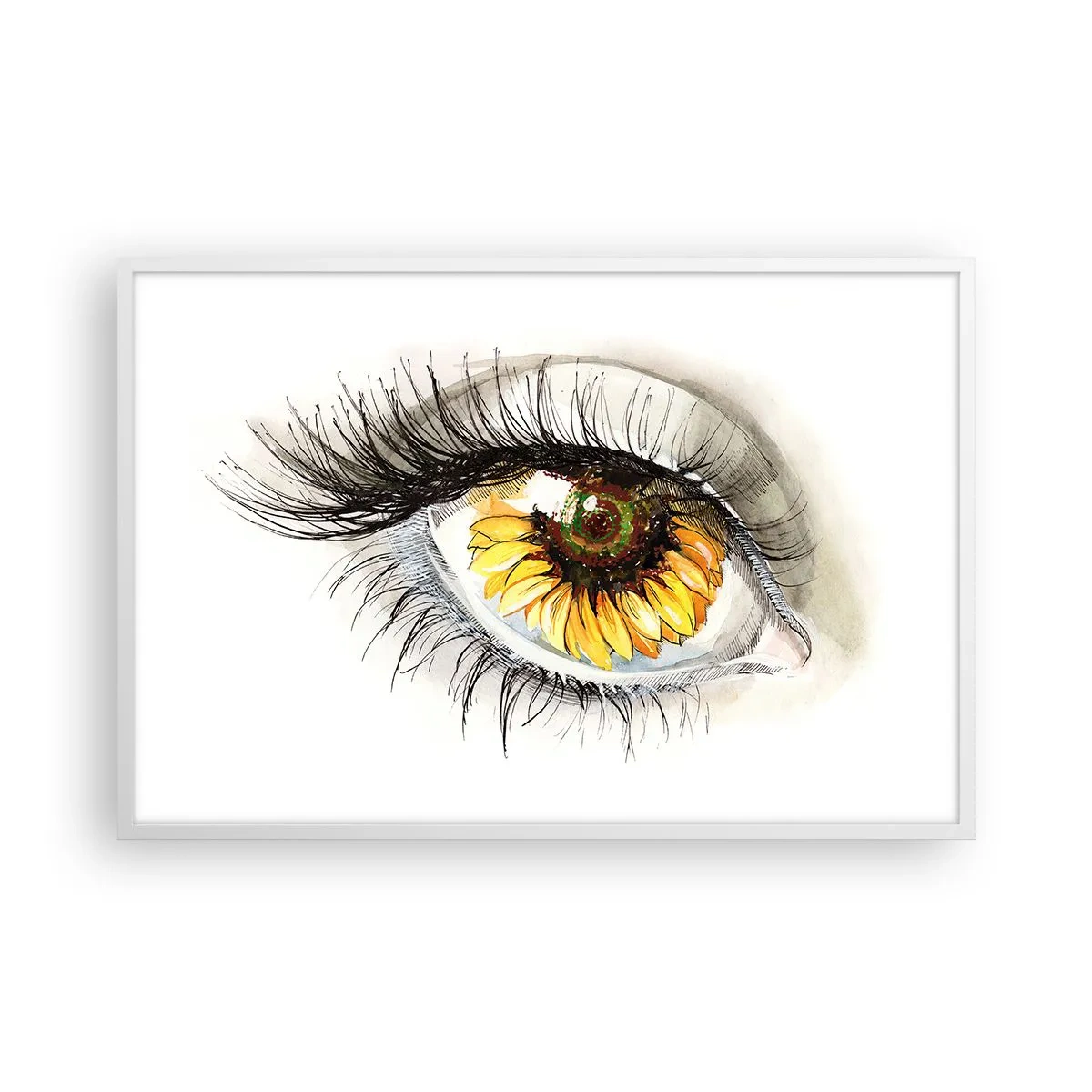 Poster in einem weißen Rahmen - Ein Look so heiß wie der Sommer - 91x61 cm