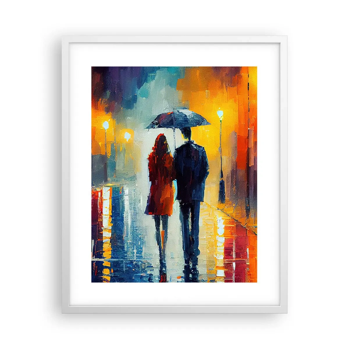 Poster in einem weißen Rahmen - Gemeinsam – eine bunte Nacht - 40x50 cm
