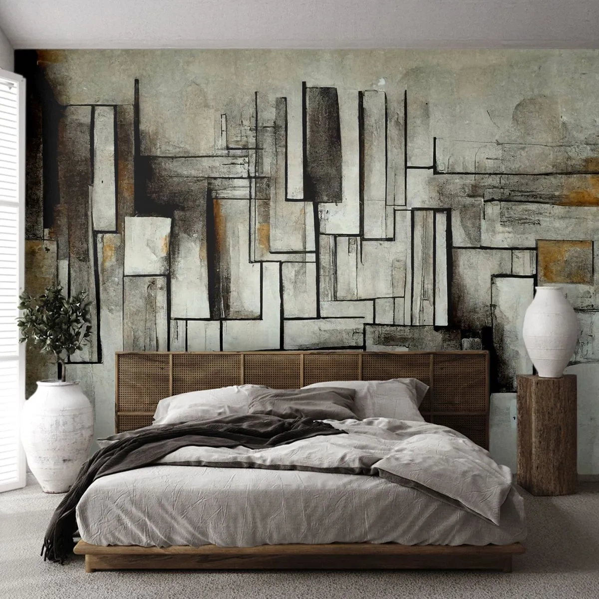 Fototapete Premium Canvas - Kraft der Einfachheit - Stück, Alt, Striche - 250x175 cm