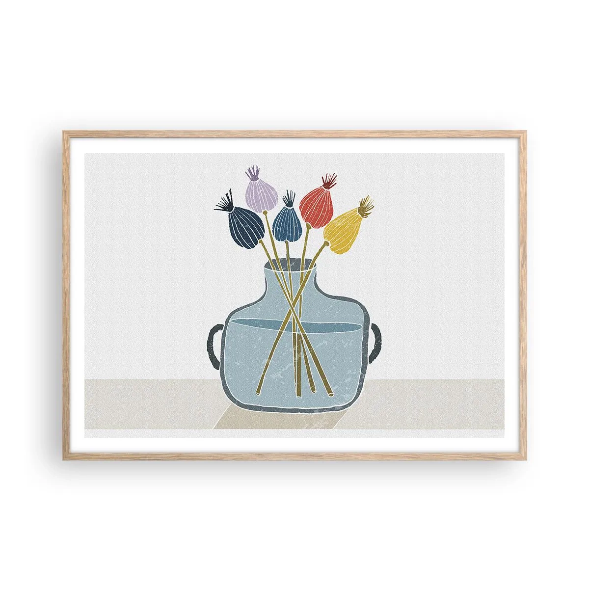 Poster in einem Rahmen aus heller Eiche - Es ist mucksmäuschenstill - 100x70 cm