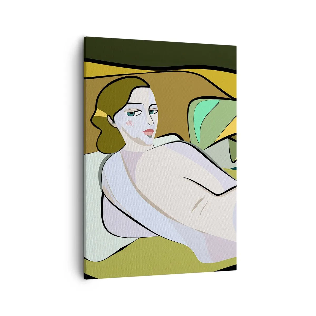 Bild auf Leinwand - Leinwandbild - Abstrakte Figur im modernen Stil - 50x70cm - Intimes Porträt - Moderne Wanddekoration für Wohnzimmer und Schlafzimmer ARTTOR
