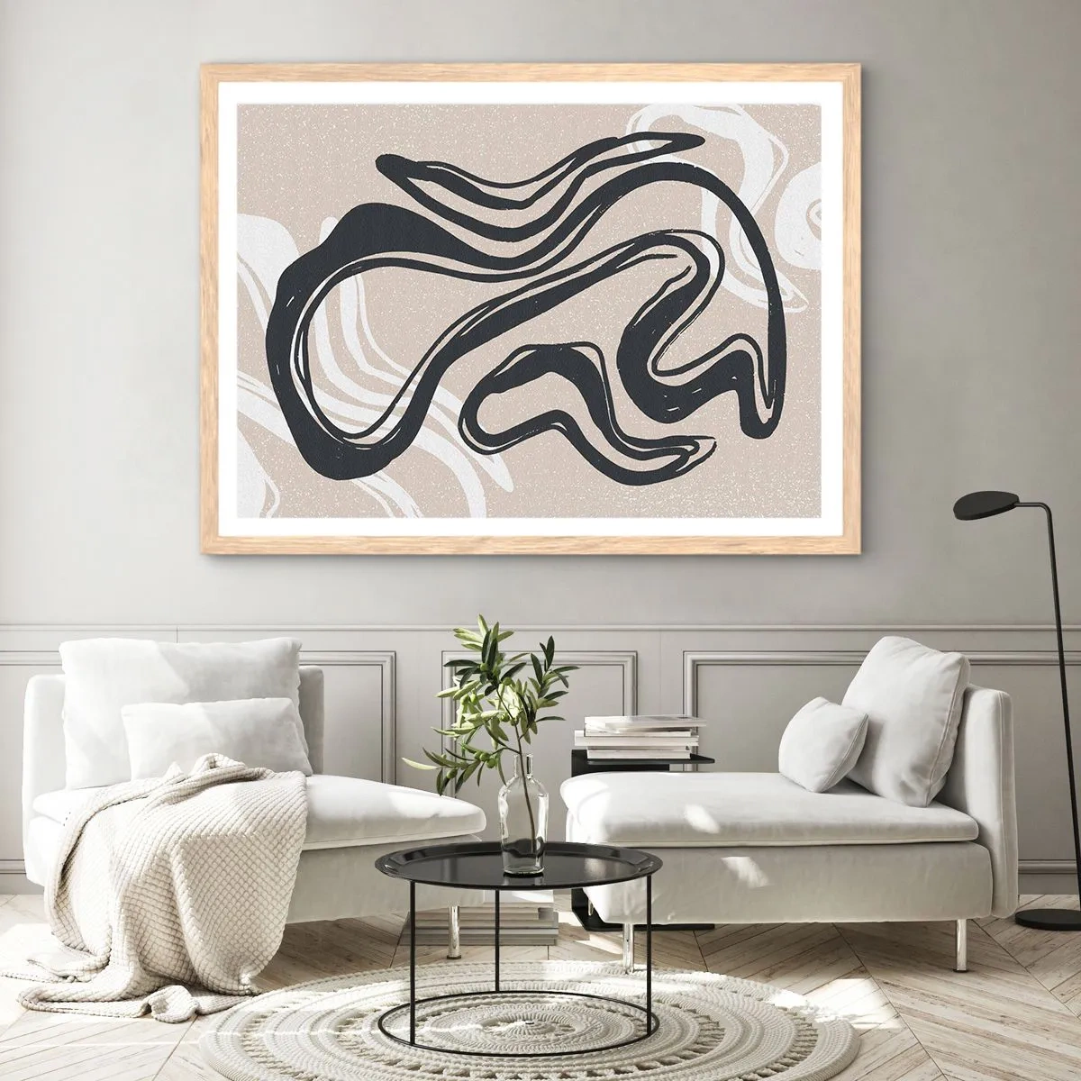 Poster in einem Rahmen aus heller Eiche - Vervielfachter Ausdruck - 91x61 cm