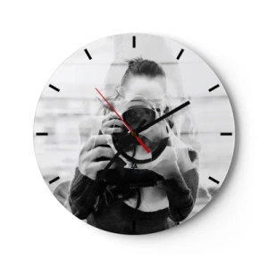 Wanduhr - Glasuhr - Schöpfer und Material - 40x40 cm
