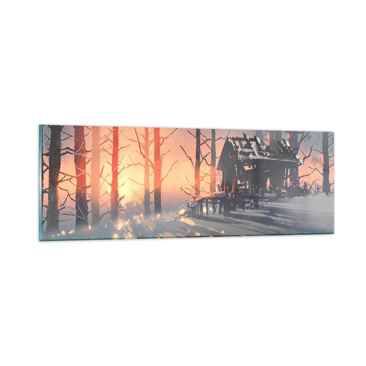 Glasbild - Bild auf glas - Hier sieht nur die Sonne rein - 90x30 cm