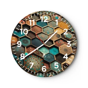 Wanduhr - Glasuhr - Arabische Ornamente – Variation - 30x30 cm