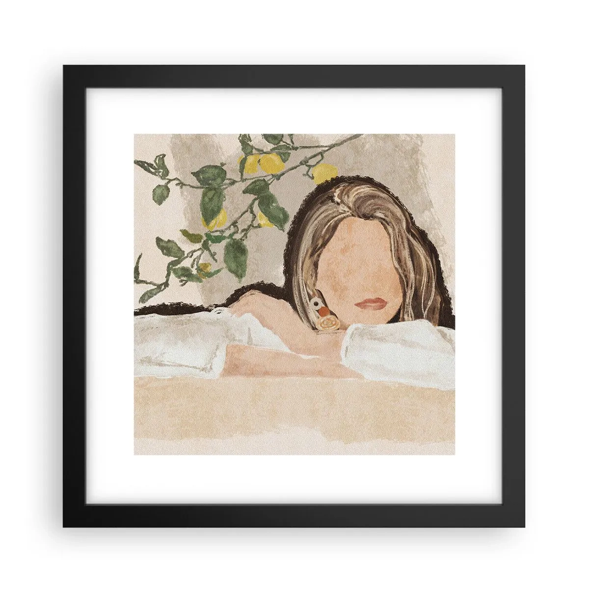 Poster in einem schwarzem Rahmen - Südländische Schönheit - 30x30 cm