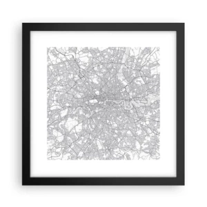 Poster in einem schwarzem Rahmen - Karte des Labyrinths von London - 30x30 cm