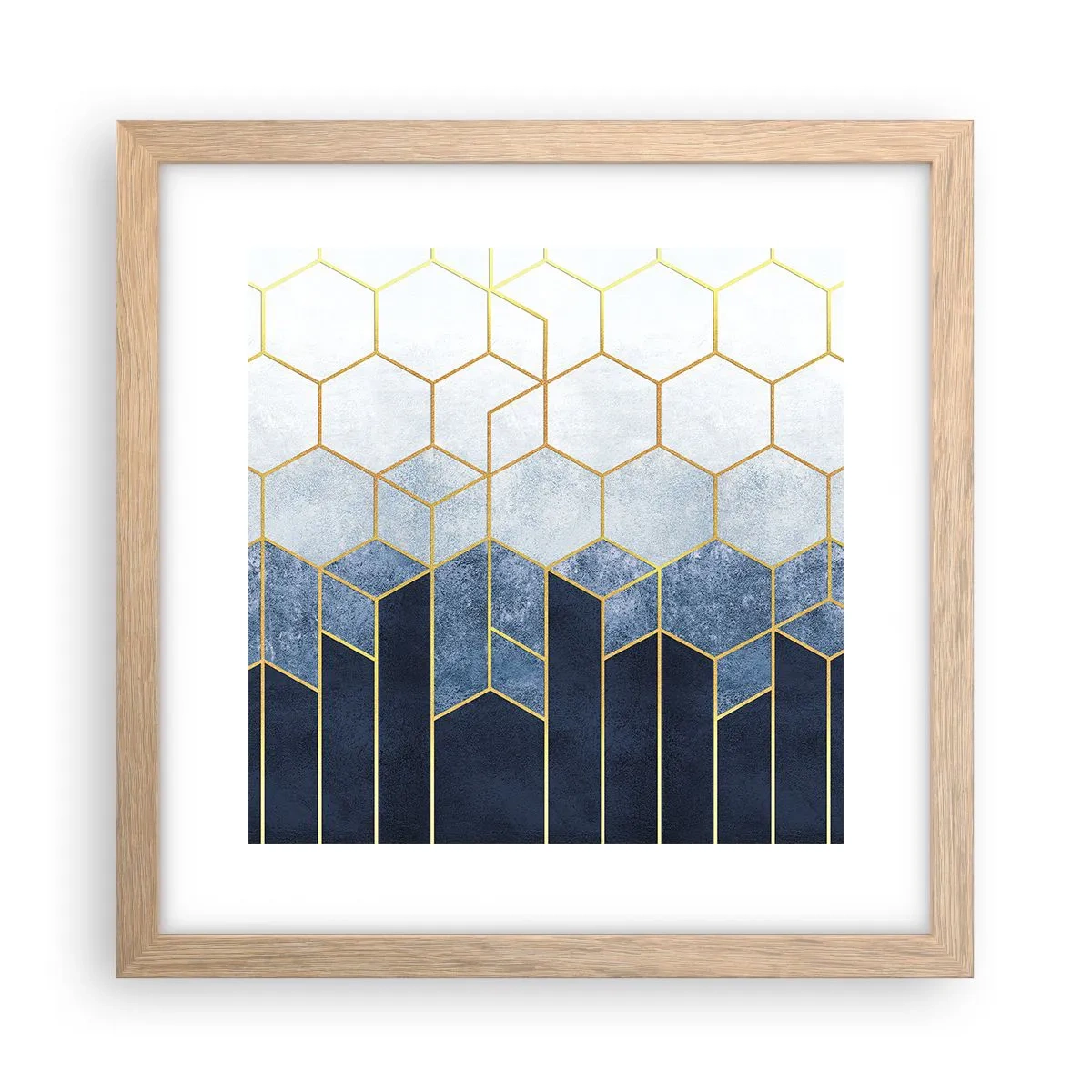 Poster in einem Rahmen aus heller Eiche - Komposition im synkopischen Rhythmus - 30x30 cm