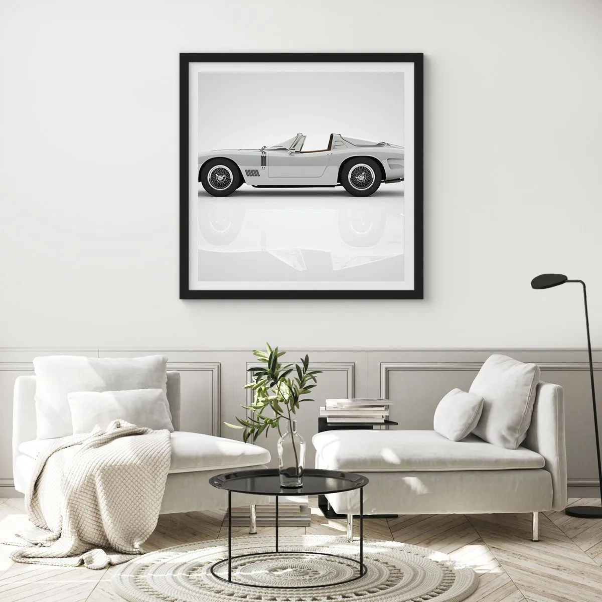 Poster in einem schwarzem Rahmen - Spaß versprochen - 30x30 cm