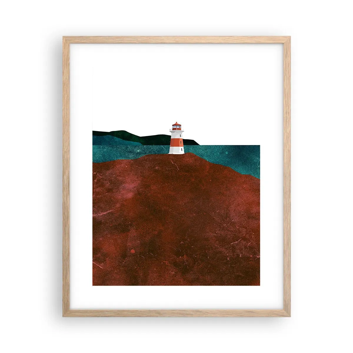 Poster in einem Rahmen aus heller Eiche - Aufs Meer starren - 40x50 cm