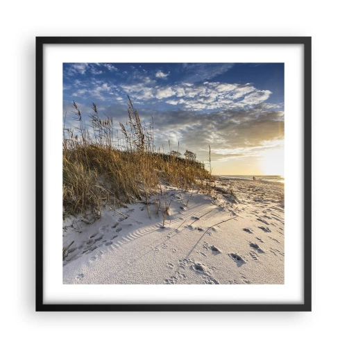 Poster in einem schwarzem Rahmen - Einladung zu einem Spaziergang - 50x50 cm