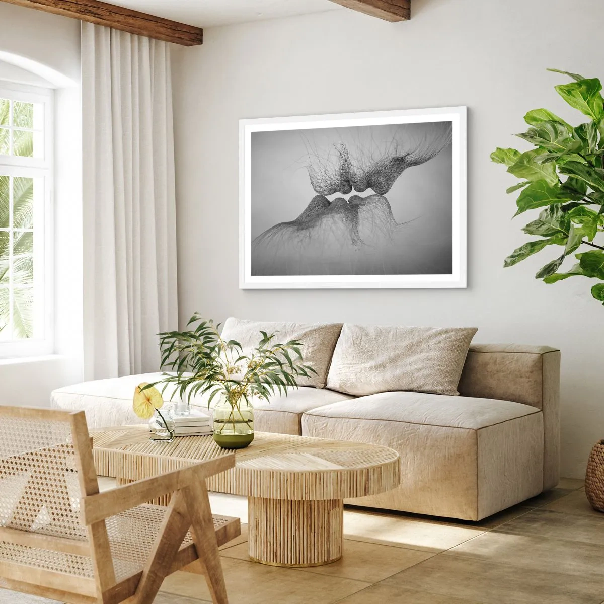 Poster in einem weißen Rahmen - Kuss des Windes - 70x50 cm