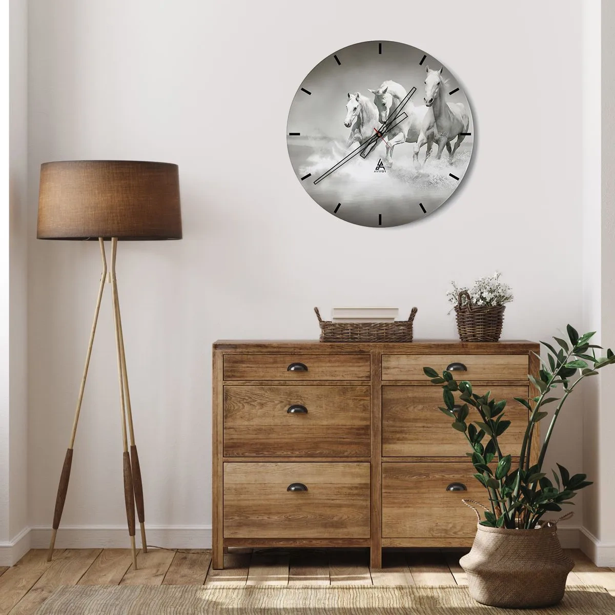 Wanduhr - Glasuhr - Weißer Wahnsinn - 40x40 cm