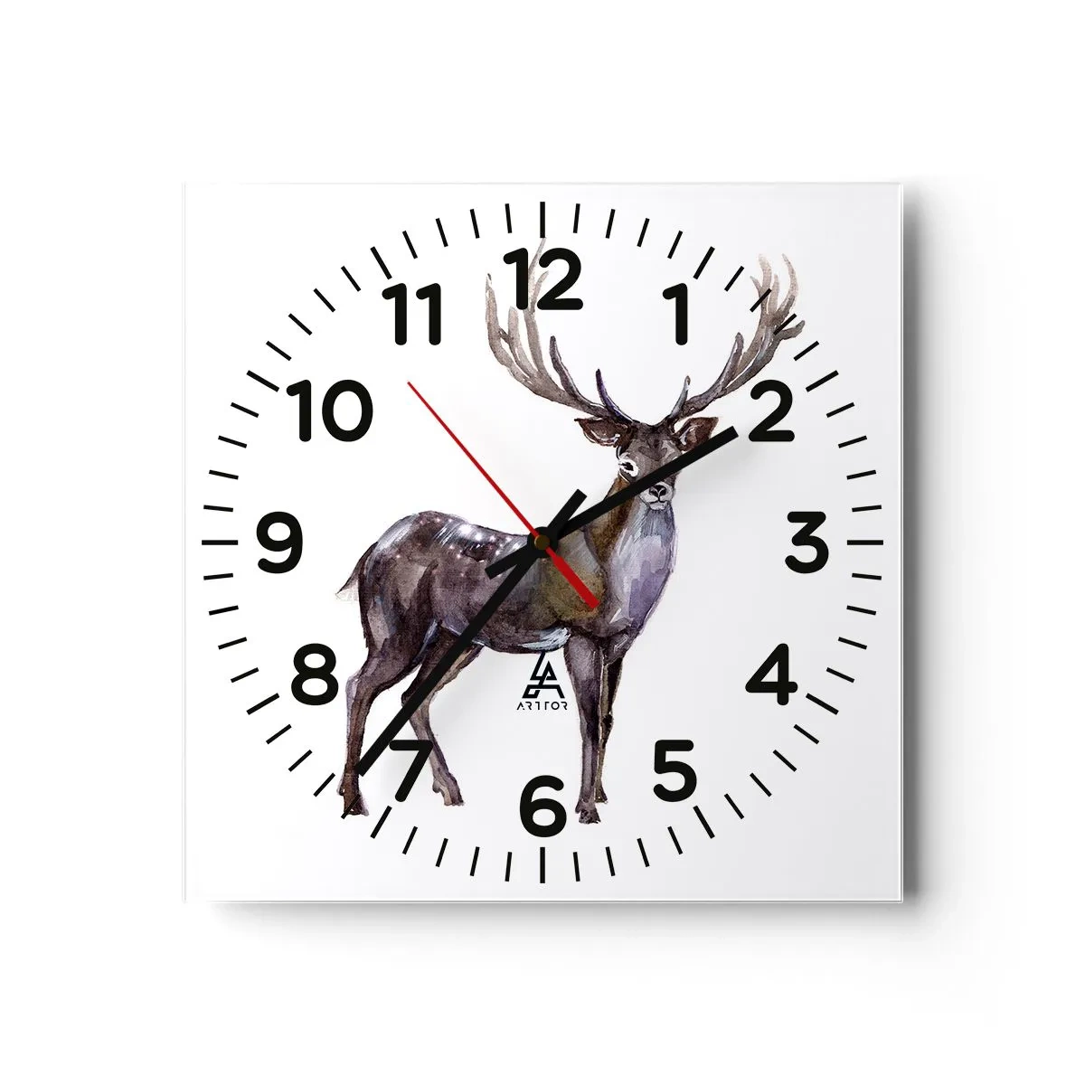 Wanduhr - Glasuhr - König des nördlichen Waldes - 40x40 cm