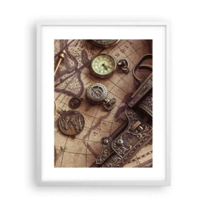 Poster in einem weißen Rahmen - Das Abenteuer ruft - 40x50 cm