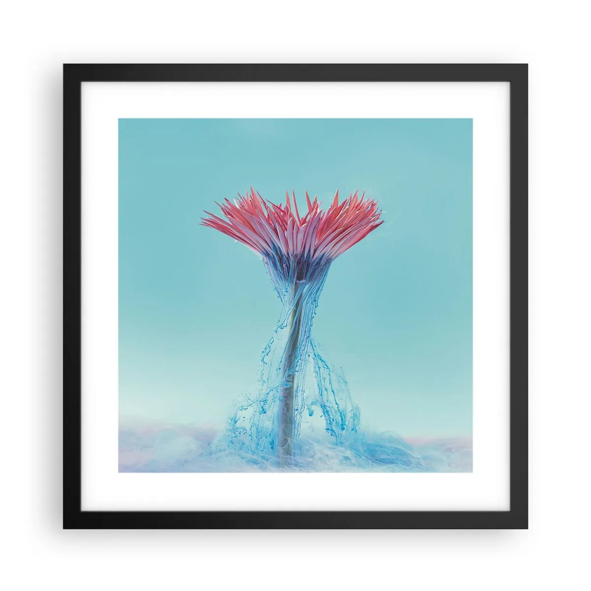 Poster in einem schwarzem Rahmen - In einer belebenden Umarmung - 40x40 cm