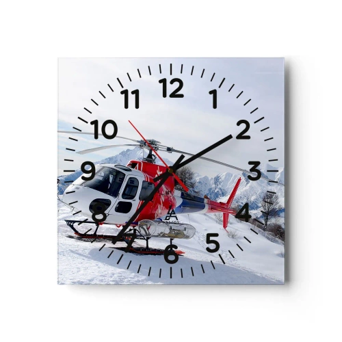 Wanduhr - Glasuhr - Immer bereit - 30x30 cm