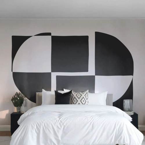 Fototapete Premium Sand - Antithese - Synthese - Abstraktion, Stück, Schwarz und weiß - 150x105 cm