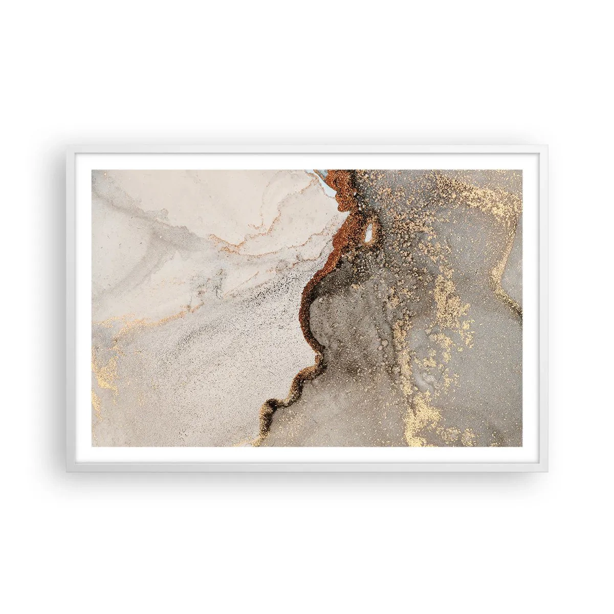 Poster in einem weißen Rahmen - An der Grenze der Farben - 91x61 cm