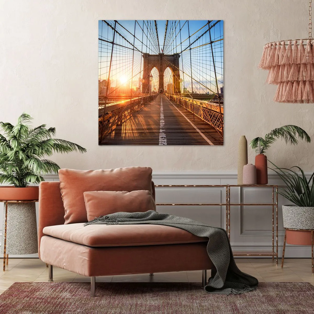 Bild auf Leinwand - Leinwandbild - Auf der goldenen Brücke - 50x50 cm