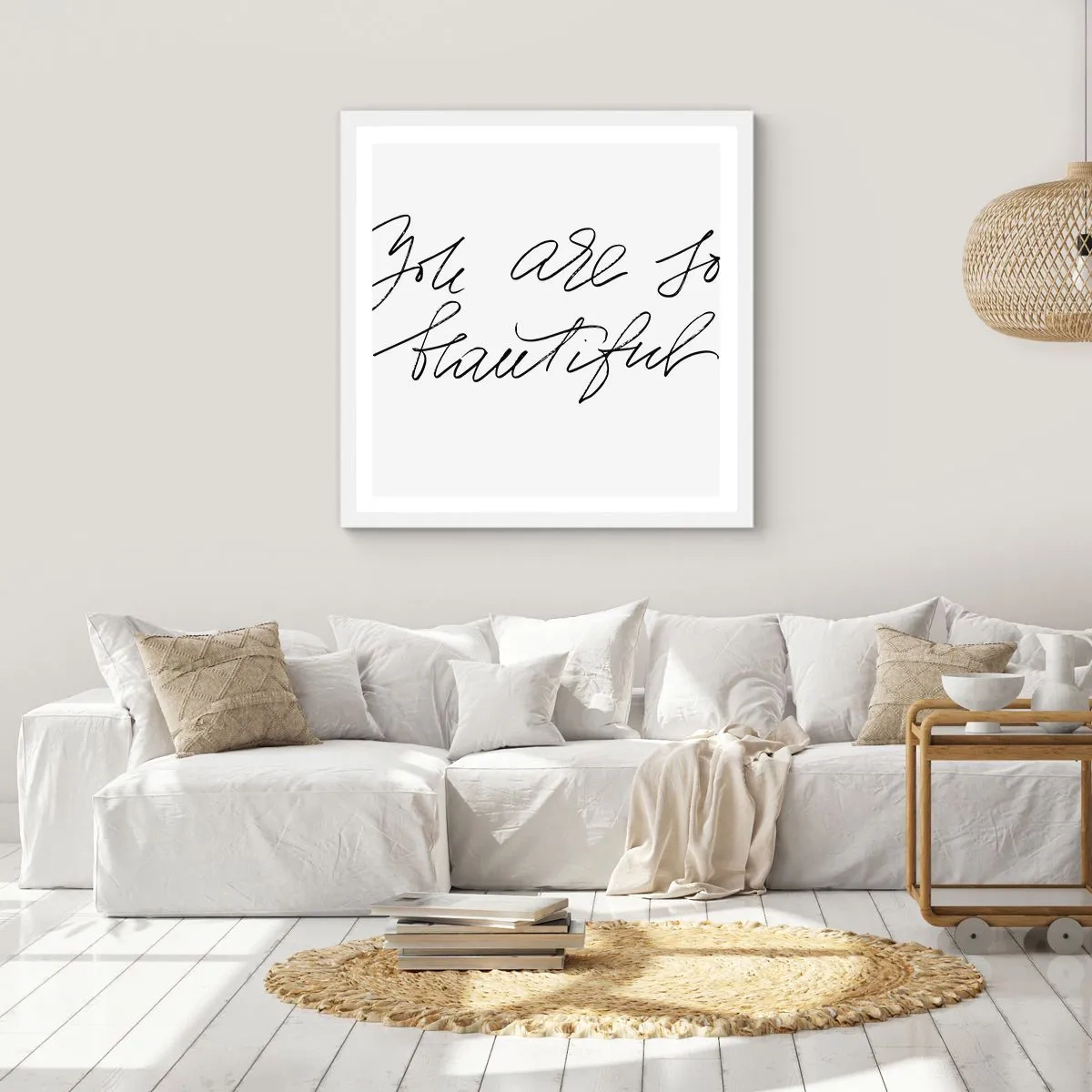 Poster in einem weißen Rahmen - Glauben Sie wirklich ... - 50x50 cm