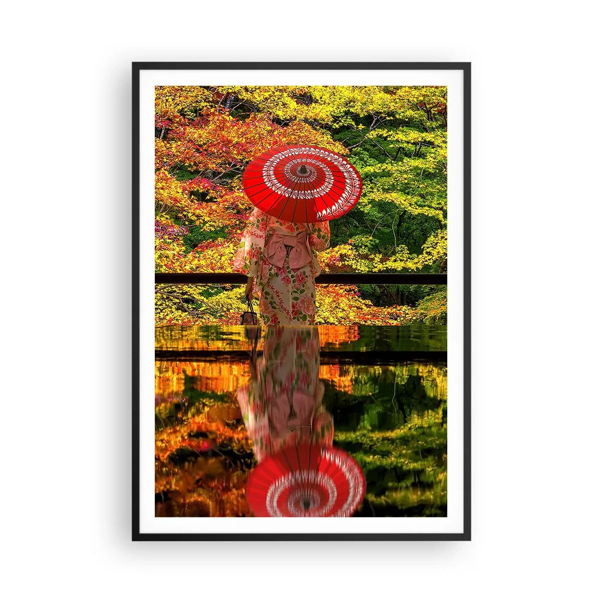 Poster in einem schwarzem Rahmen - Im Tempel der Natur - 70x100 cm