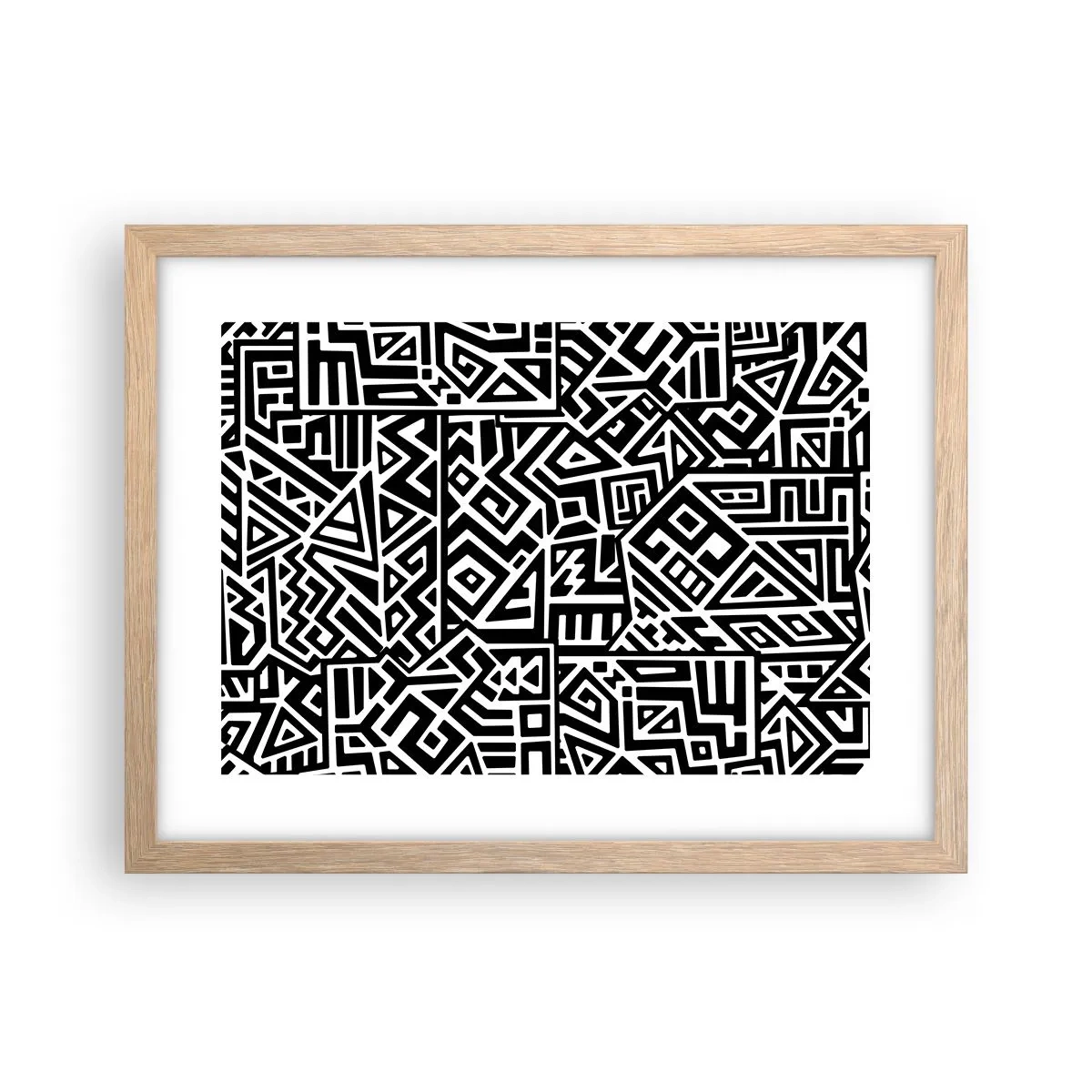 Poster in einem Rahmen aus heller Eiche - Präkolumbianische Komposition - 40x30 cm