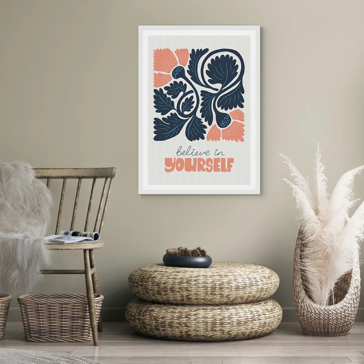 Poster in einem weißen Rahmen - Und du gedeihst - 30x40 cm