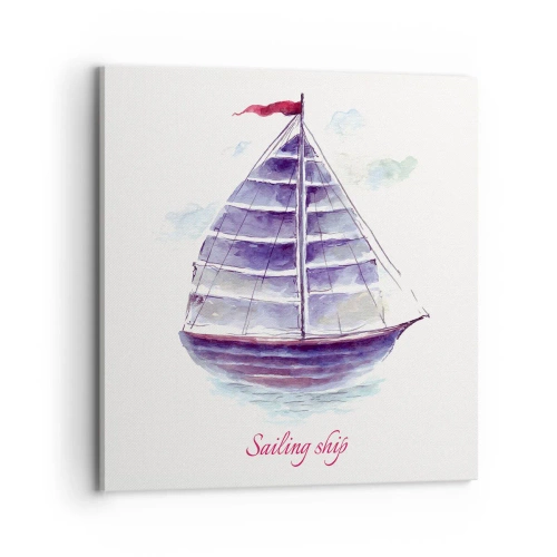 Bild auf Leinwand - Leinwandbild - Volle Segel und ruhiges Wasser - 70x70 cm